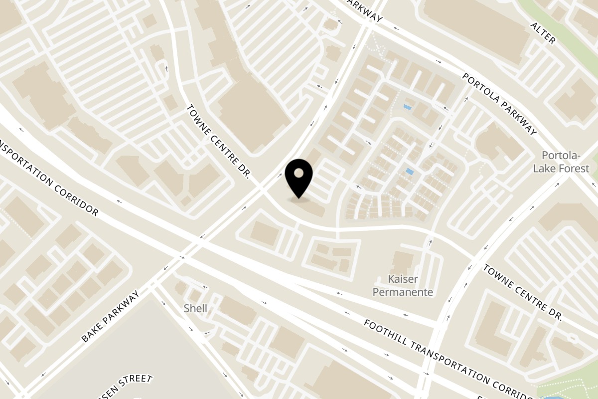Map showing the location of MOSAIC MEDITERRANEAN GRILL & CAFE on 41 Auto Center Dr Ste 101 in Lake Forest